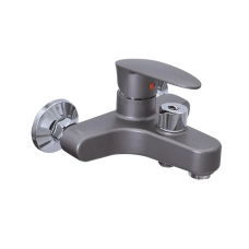 Смеситель для ванны Plamix CEZAR-009 EURO SET Graphite, со шлангом, лейкой и кронштейном