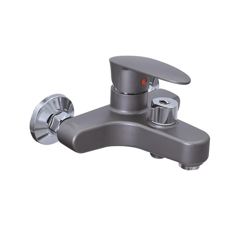Смеситель для ванны Plamix CEZAR-009 EURO SET Graphite, со шлангом, лейкой и кронштейном