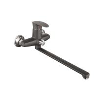 Смеситель для ванны Plamix CEZAR-006 EURO SET Graphite, со шлангом, лейкой и кронштейном