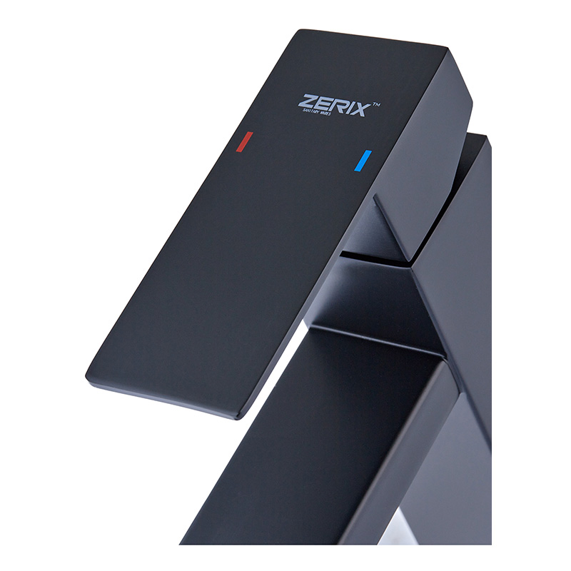 Смеситель для умывальника из нерж. стали SUS304 Zerix KUB-001 Black