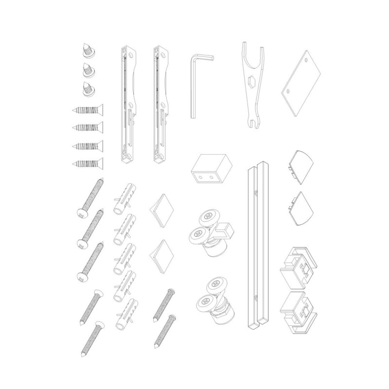 Двері в нішу Koer SR SD05-140x200-TR-01 прозоре скло Easy Clean 6мм, хром