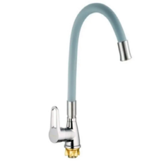Смеситель для кухни Mixxus SOP4-045 Reflector Gray с серым силиконовым изливом