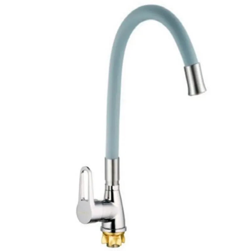 Смеситель для кухни Mixxus SOP4-045 Reflector Gray с серым силиконовым изливом