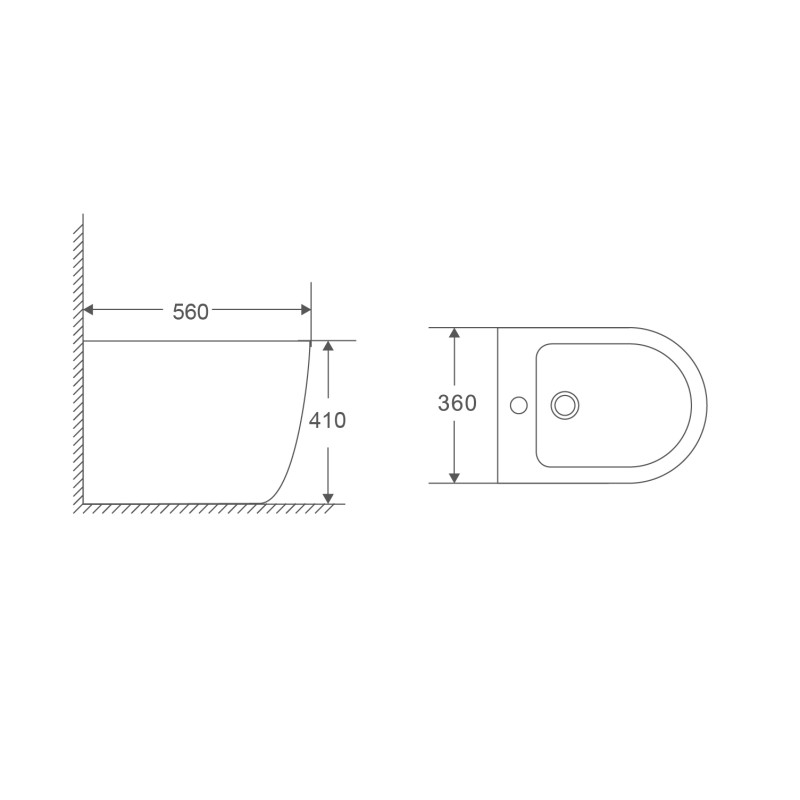 Біде підлогове Mixxus Premium ELLIPSE-0601 580х360х410мм