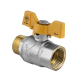 Кран шаровой Nolf NF.722 - 3/4" FM ГШМ YELLOW, ручка "бабочка" желтая