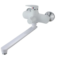 Смеситель для ванны Plamix Lucas-006 EURO SET White со шлангом, лейкой и кронштейном