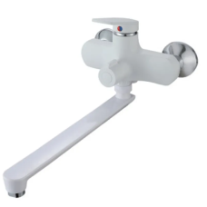 Смеситель для ванны Plamix Lucas-006 EURO SET White со шлангом, лейкой и кронштейном