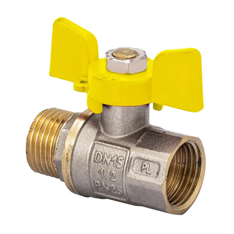 Кран кульовий FERRO PL 1/2" ГШБ газ art. 607 (латунна куля)