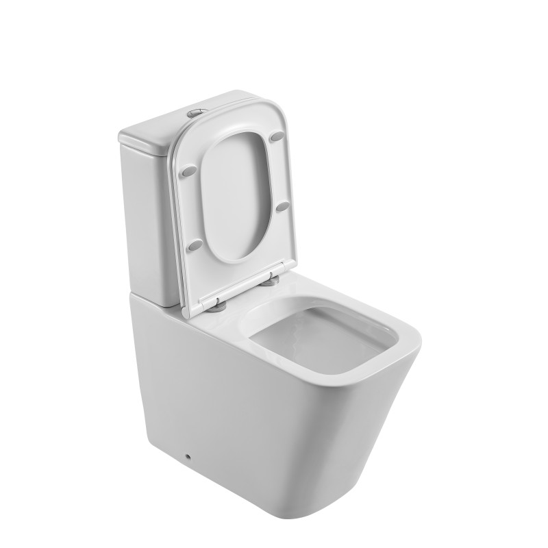 Унітаз-компакт Mixxus Premium Quadro-0401-R 610x365x825мм, система змиву RIMLESS