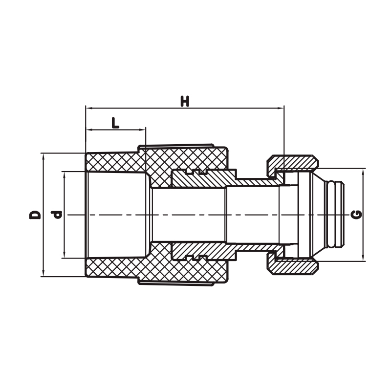 Муфта с евроконусом и накидной гайкой Koer K0240.PRO White - 20x3/4 PPR
