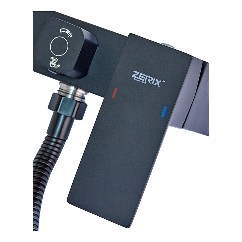 Смеситель для ванны Zerix KUB-008 (Euro) Black с нерж. стали SUS304 (Цв. черный)