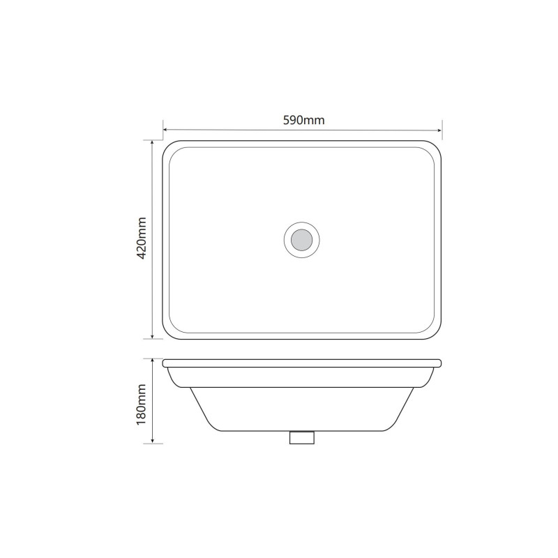 Раковина врезная на столешницу Mixxus Premium STYLE-1601 590х420х180mm с переливом
