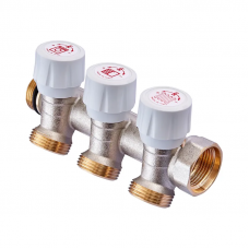 Колектор з регулюючими вентилями на 3 виходи Roho R809-03 - 3/4"x3/4" EK