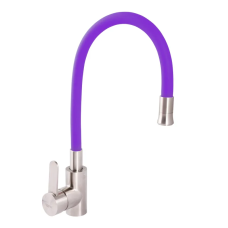 Смеситель для кухни Zerix LR74004-8 с фиолетовым гибким изливом