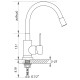 Смеситель для кухни Zerix LR74004-8 с фиолетовым гибким изливом