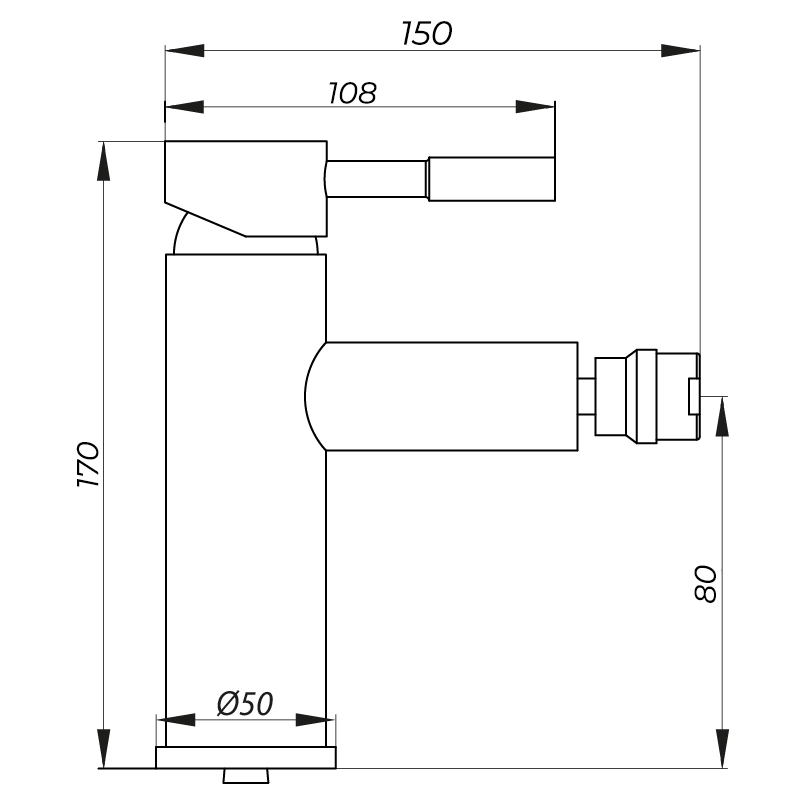Смеситель для биде Zerix LR75005