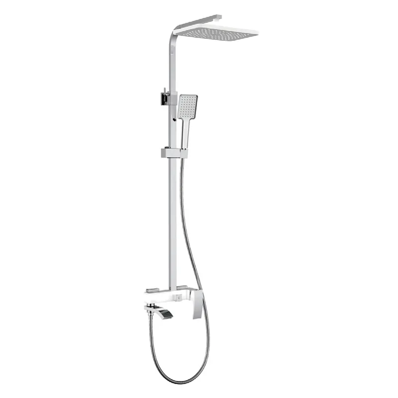 Душевая колонна KOER KB-56007-04 со смесителем, 3 функции (Цвет хром+белый)