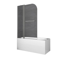 Шторки стеклянные на ванну Koer SR BS04-95x140-TR-07 прозрачное стекло 6мм, графит
