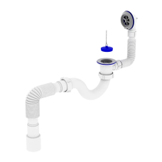 Сифон для ванни Zerix SV-01-A 1 1/2" прямоточний з випуском і переливом