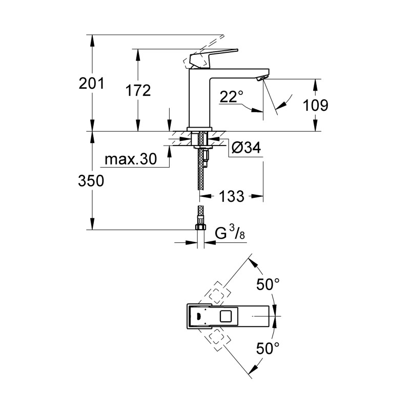 Смеситель для раковины M-размера Grohe Eurocube