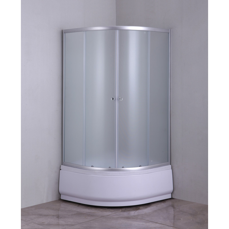 Душова кабіна з високим піддоном Mixxus PLAIN SCT01-90x90x195-FB SATIN матове скло 4мм