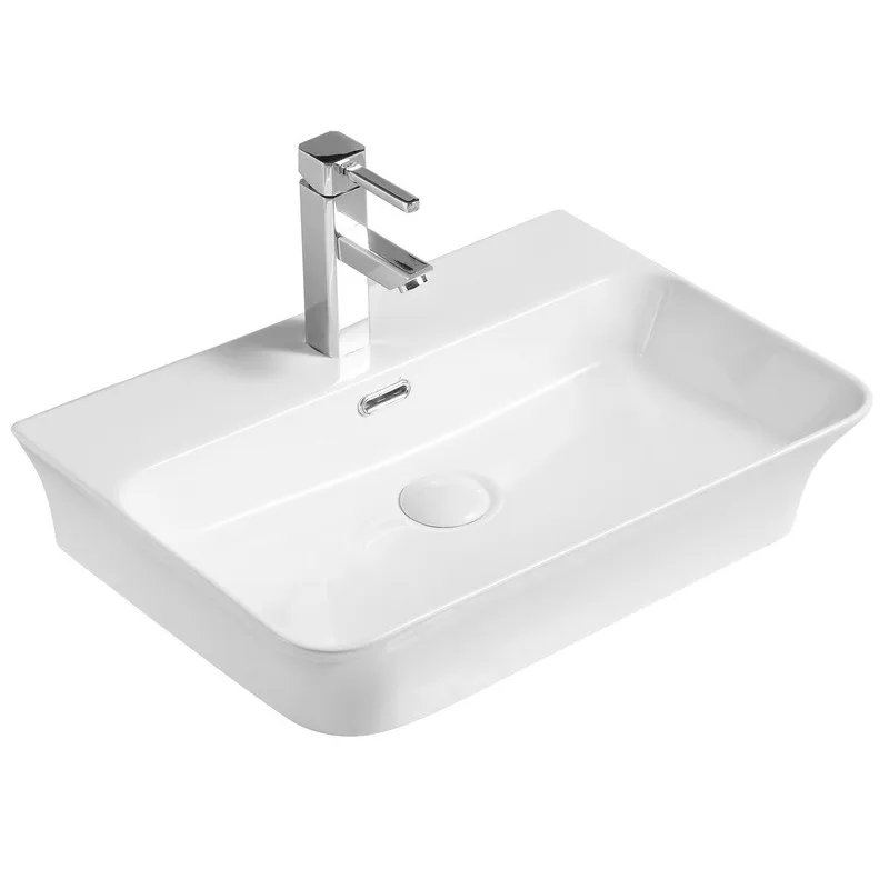 Умывальник накладной керамический Mixxus Premium Bevel-0202 с переливом 560x415x125mm