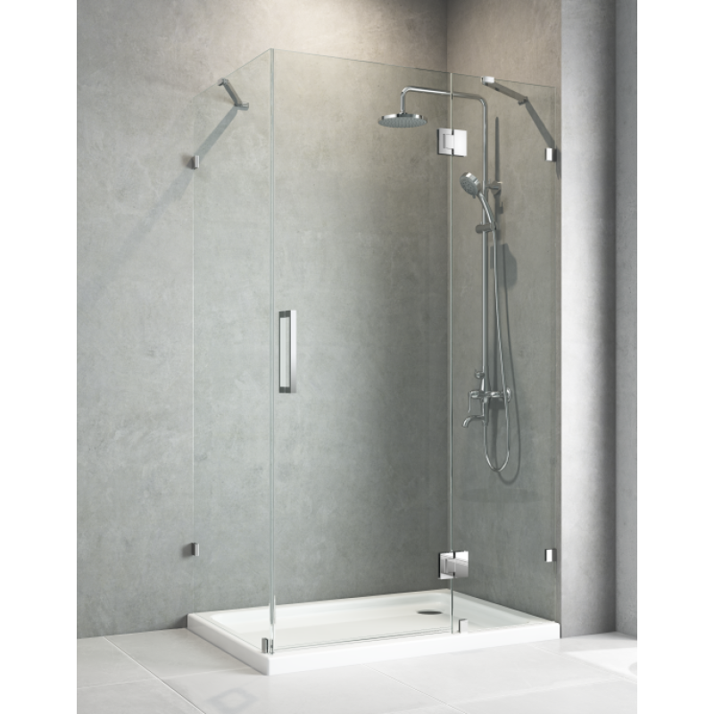 Бічна стінка для кабіни Koer SR SW04-80x200-TR-01 прозоре скло Easy Clean 10мм, хром (KR5389)