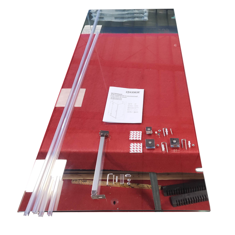 Бічна стінка для кабіни Koer SR SW04-80x200-TR-01 прозоре скло Easy Clean 10мм, хром (KR5389)