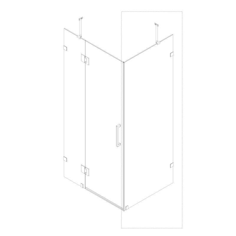 Бічна стінка для кабіни Koer SR SW04-80x200-TR-01 прозоре скло Easy Clean 10мм, хром (KR5389)
