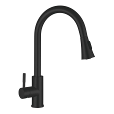 Кухонный смеситель с выдвижной лейкой Mixxus SUS-014-B Black