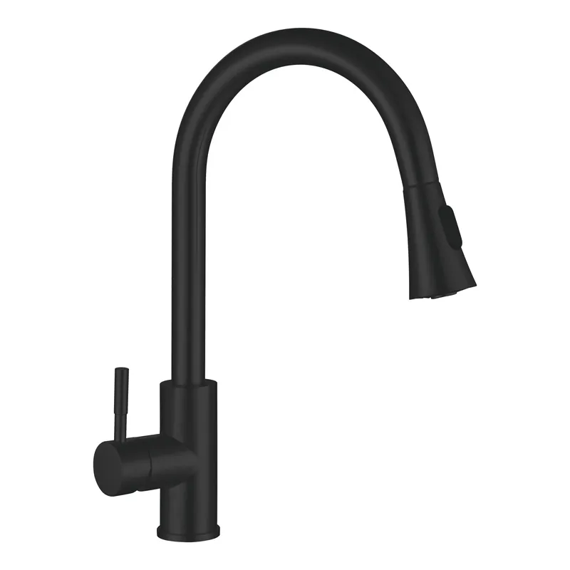 Кухонный смеситель с выдвижной лейкой Mixxus SUS-014-B Black
