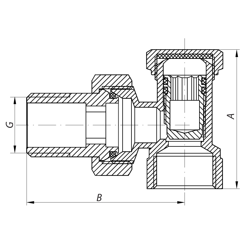 Вентиль 1/2x1/2 Koer KR.902