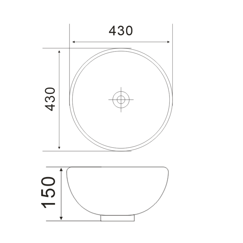 Раковина накладная Mixxus Premium ELLIPSE-0205 430х430х175mm с переливом