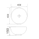 Раковина накладная Mixxus Premium ELLIPSE-0205 430х430х175mm с переливом