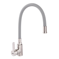 Смеситель для кухни Zerix LR74004-9 с серым гибким изливом