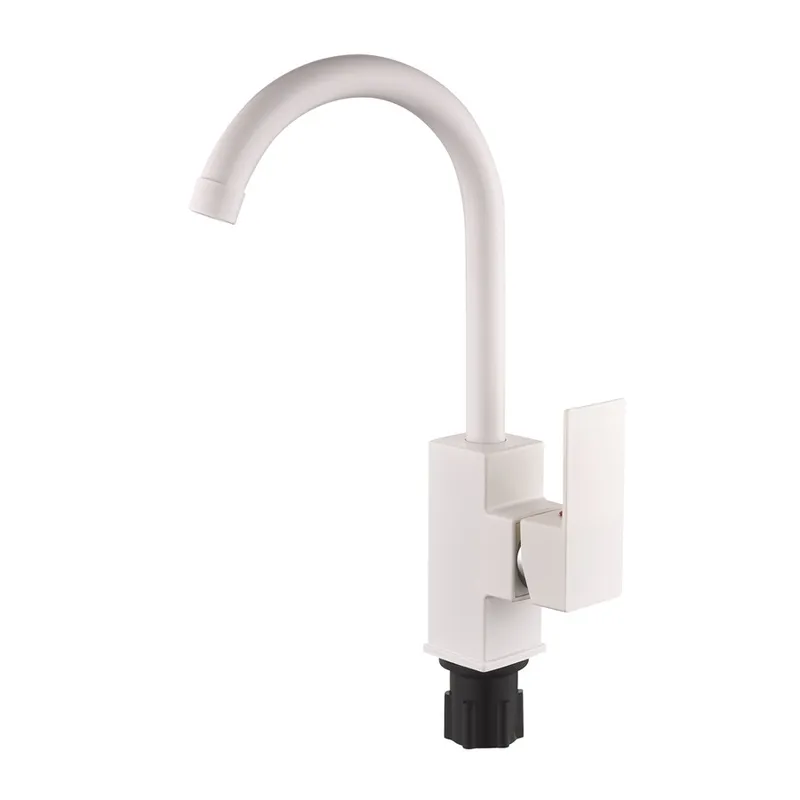 Смеситель для кухни Plamix Kubus-011 SET White (с подводкой)
