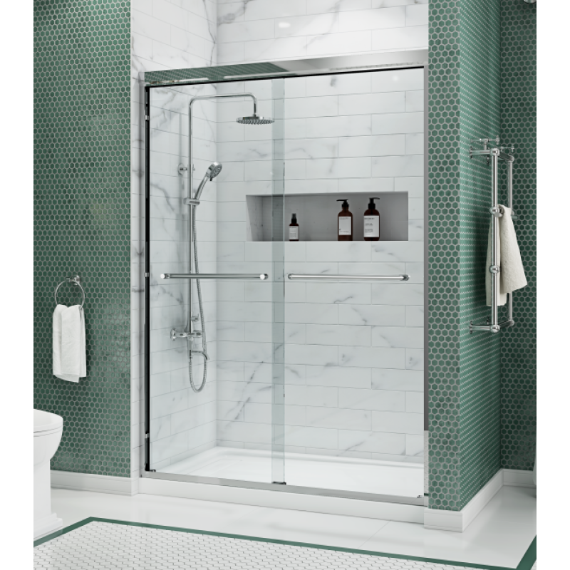 Двері в нішу Koer SR SD03-140x200-TR-01 прозоре скло Easy Clean 8мм, хром