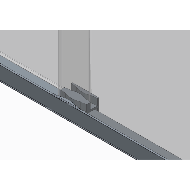 Двері в нішу Koer SR SD03-140x200-TR-01 прозоре скло Easy Clean 8мм, хром