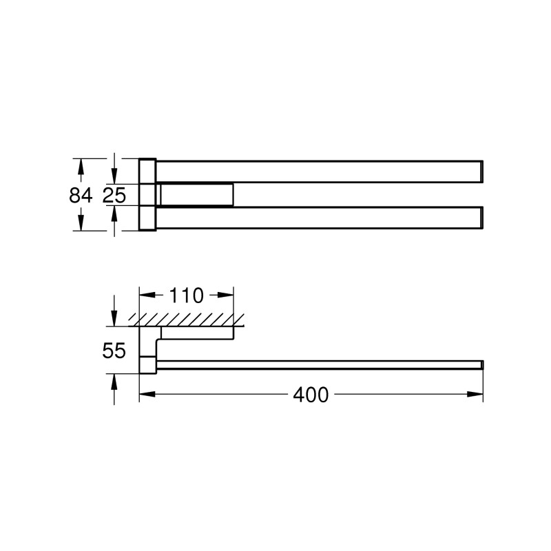 Двойной держатель для полотенец Grohe Selection Cube