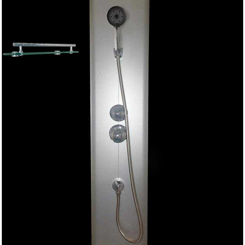 Бокс душевой без гидромассажа Mixxus STRONG SB01-90x90x215-GR SATIN с высоким поддоном