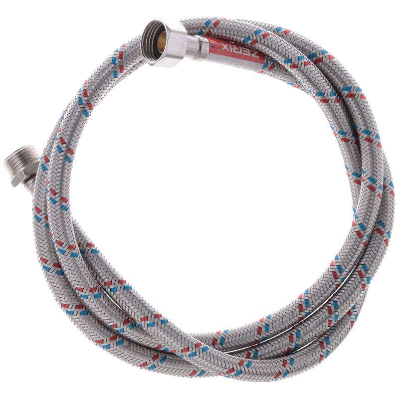 Гибкий шланг для подключения воды гайка 1/2'' - Штуцер 1/2'' (150 см) Zerix