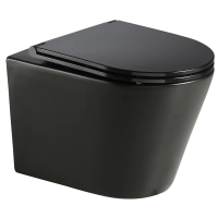 Унитаз подвесной Mixxus Premium Bevel-0301-R Black 515x355x365mm, система смыва RIMLESS