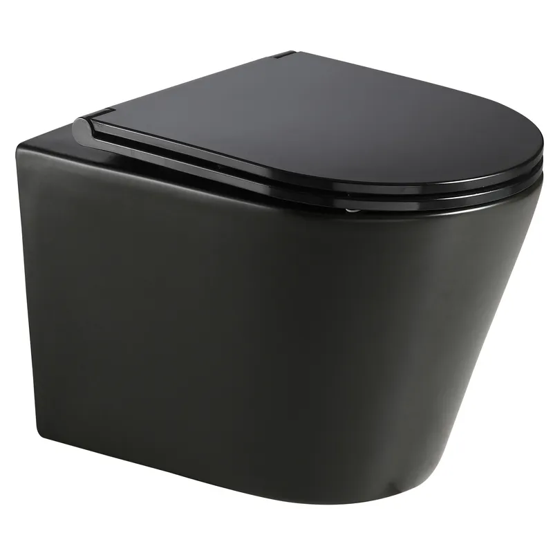 Унитаз подвесной Mixxus Premium Bevel-0301-R Black 515x355x365mm, система смыва RIMLESS