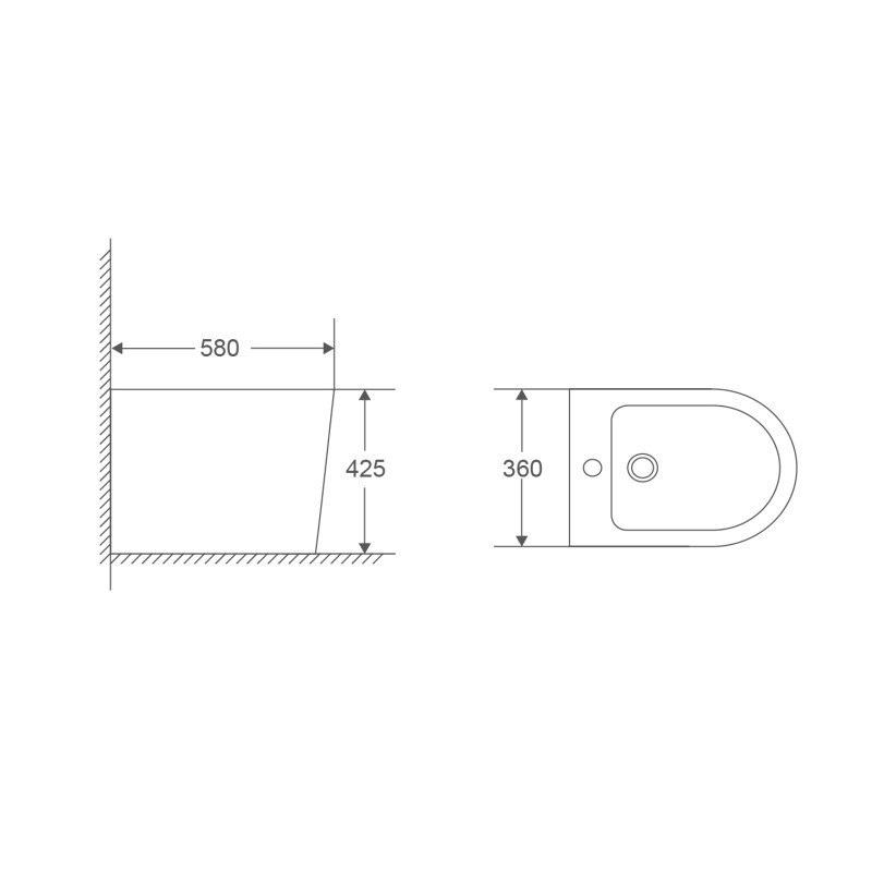 Біде підлогове Mixxus Premium BEVEL-0601 580х360х425мм
