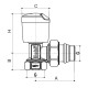 Кран радиаторный Roho R5550-050 - 1/2" угловой