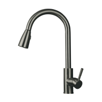 Смеситель для кухни Mixxus SUS-014-B Graphite с выдвижной лейкой из нерж.стали
