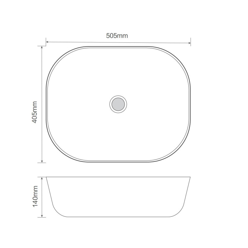 Раковина накладная MIXXUS PREMIUM DIVERSE-0107 505х405х140mm