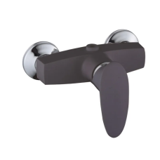Смеситель для душової кабіни Plamix CEZAR-003 SET Graphite, зі шлангом, лійкою та кронштейном (PM068)