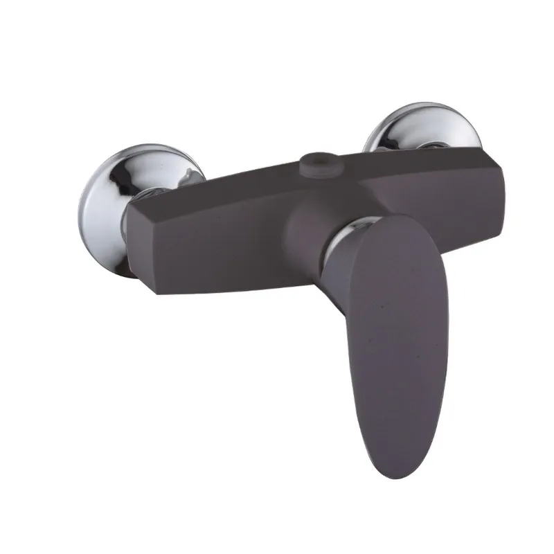 Смеситель для душевой кабины Plamix CEZAR-003 SET Graphite, со шлангом, лейкой и кронштейном (PM068