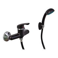 Смеситель для душа Plamix Afina-003 SET Black (со шлангом, лейкой и кронштейном)